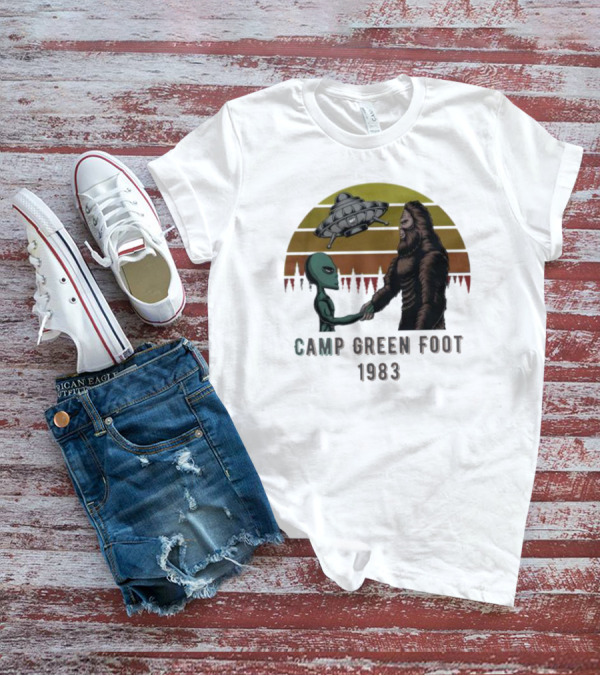 Camp Green Foot 1983 UFO Alien Bigfoot Encounter T-Shirt