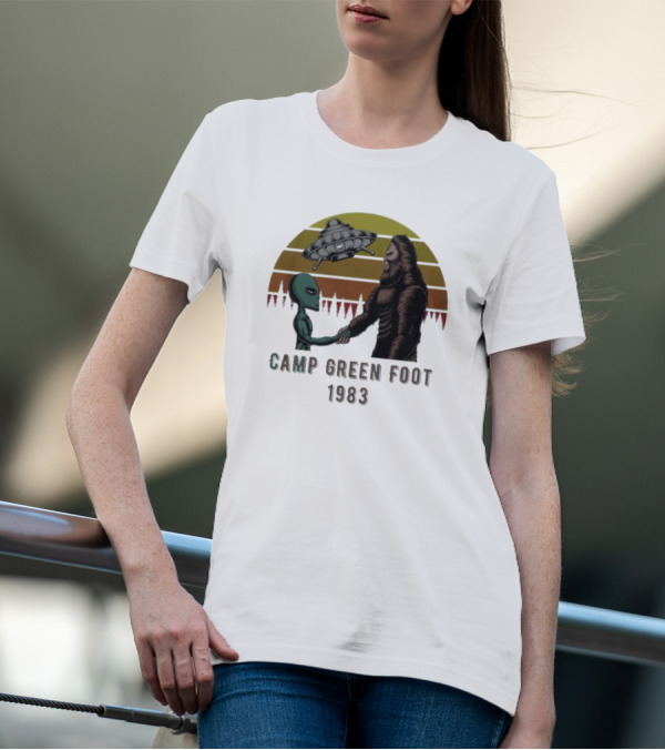 Camp Green Foot 1983 UFO Alien Bigfoot Encounter T-Shirt