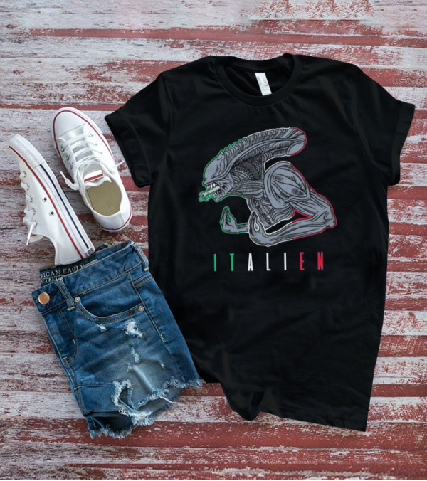 Italien Alien Creature Italian Flag Colors T-Shirt
