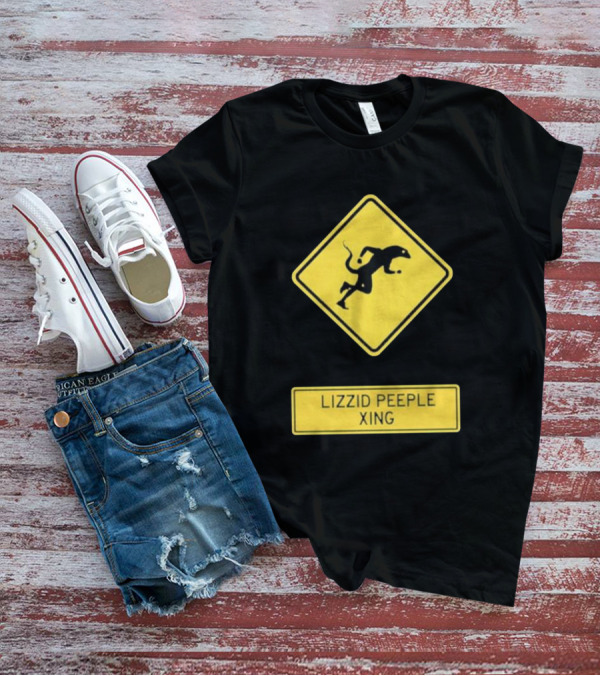 Lizzid Peeple Xing Sign Caution Black And Yellow Warning T-Shirt