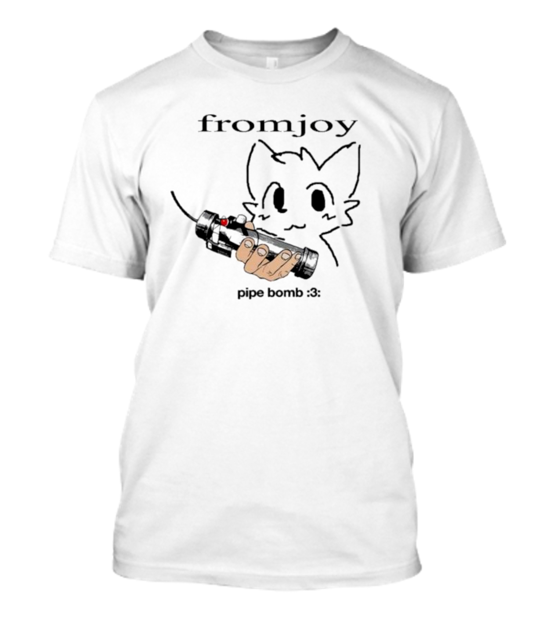 Fromjoy Pipe Bomb Cat Drawing :3 T-Shirt