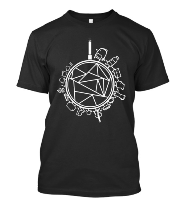 Hfjone Geometric Around The Plane Icons Circling T-Shirt