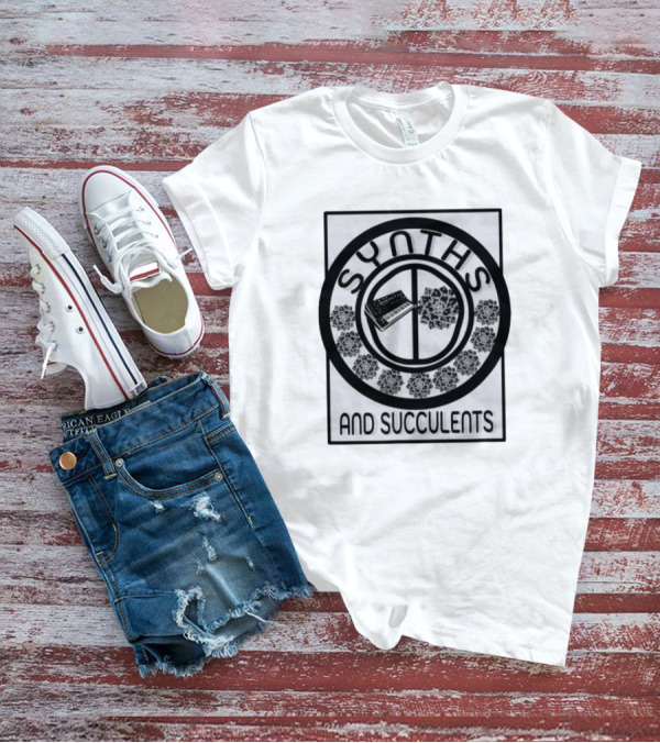 Synths And Succulents Echeveria Sound With Domestic Gardener Flair T-Shirt