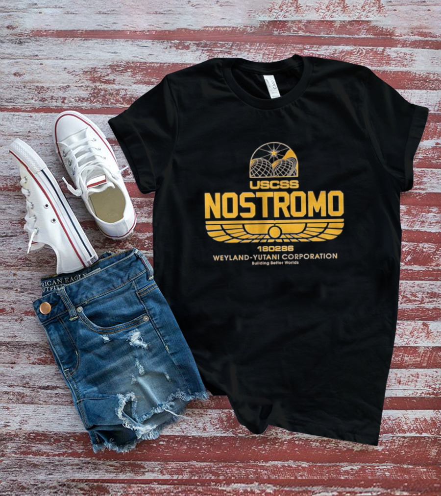 USCSS Nostromo 180286 Weyland Yutani Corporation Building Better Worlds Emblem T-Shirt