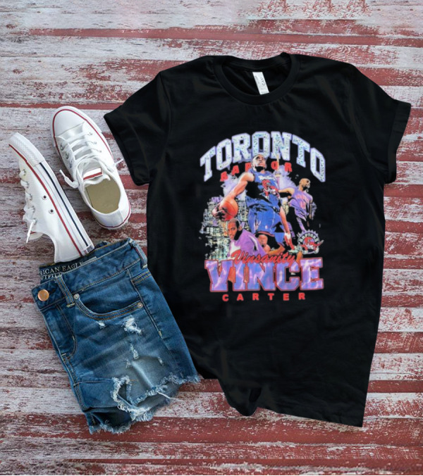 Toronto Raptors Vinsanity Vince Carter Mitchell And Ness Hardwood Classics Bling Concert Player T-Shirt