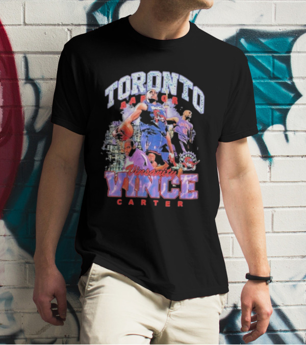 Toronto Raptors Vinsanity Vince Carter Mitchell And Ness Hardwood Classics Bling Concert Player T-Shirt