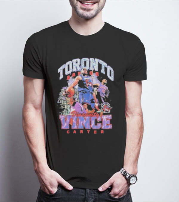 Toronto Raptors Vinsanity Vince Carter Mitchell And Ness Hardwood Classics Bling Concert Player T-Shirt