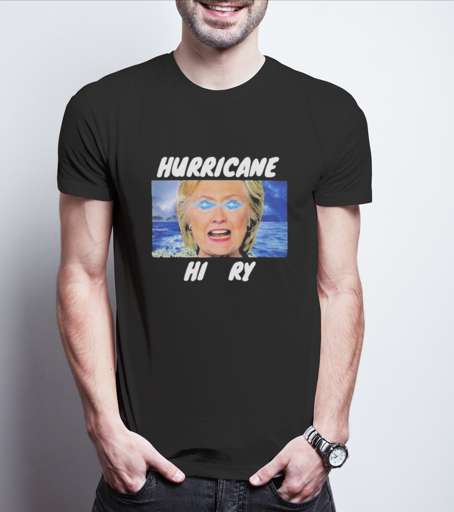 Hurricane Hilary Storm Face With Ocean And Lightning Eyes T-Shirt