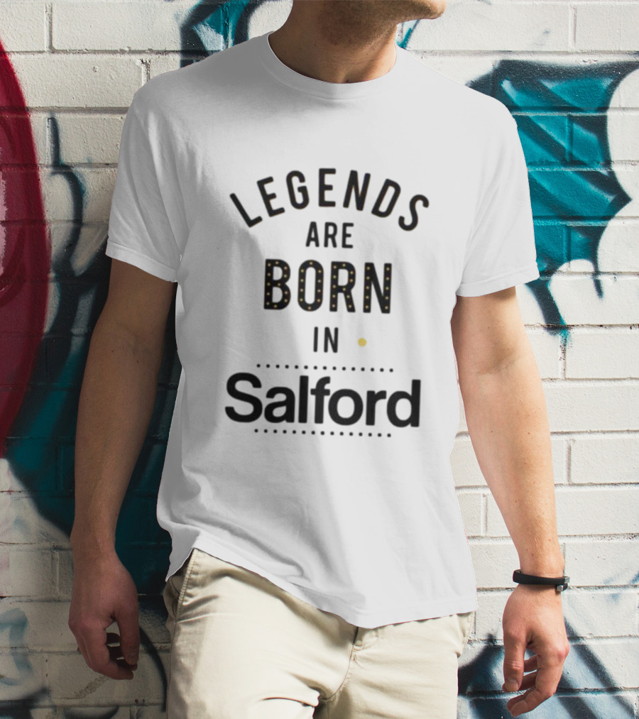 Legends Are Born In Salford Dotted Lettering T-Shirt