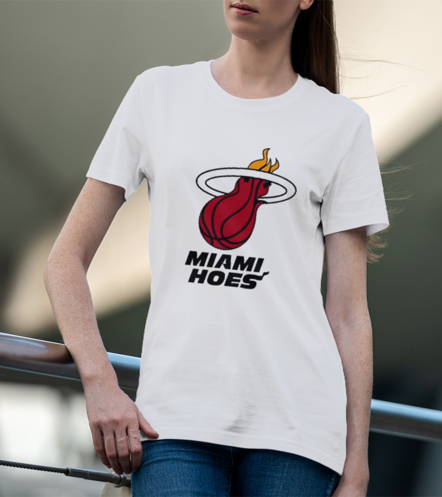Miami Hoes Basketball Parody Flame Ball T-Shirt