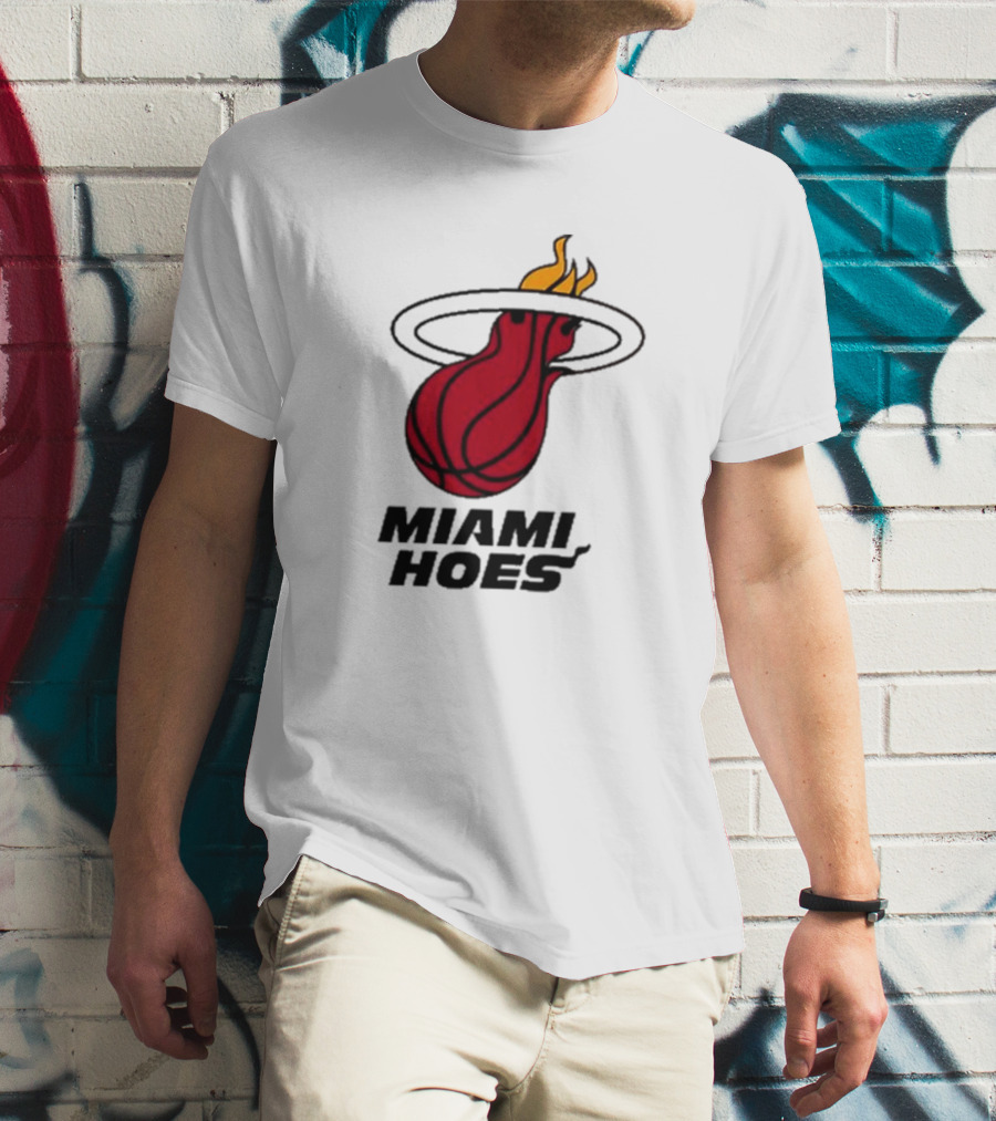 Miami Hoes Basketball Parody Flame Ball T-Shirt