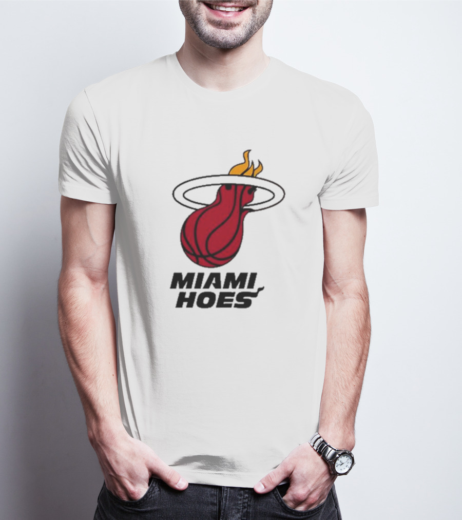 Miami Hoes Basketball Parody Flame Ball T-Shirt