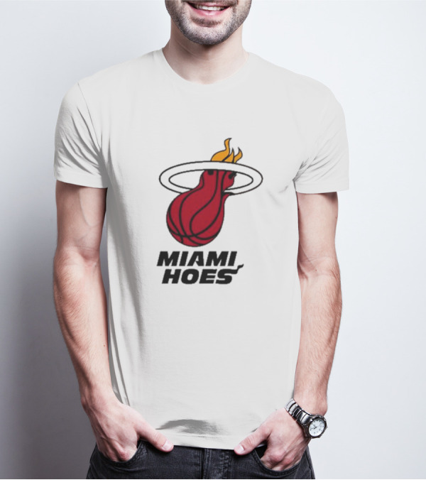 Miami Hoes Basketball Parody Flame Ball T-Shirt