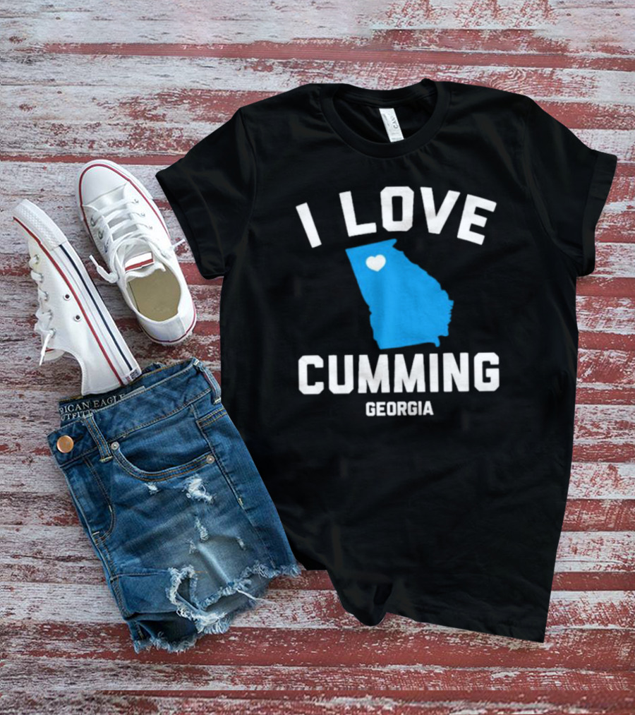 I Love Cumming Georgia Map Heart T-Shirt
