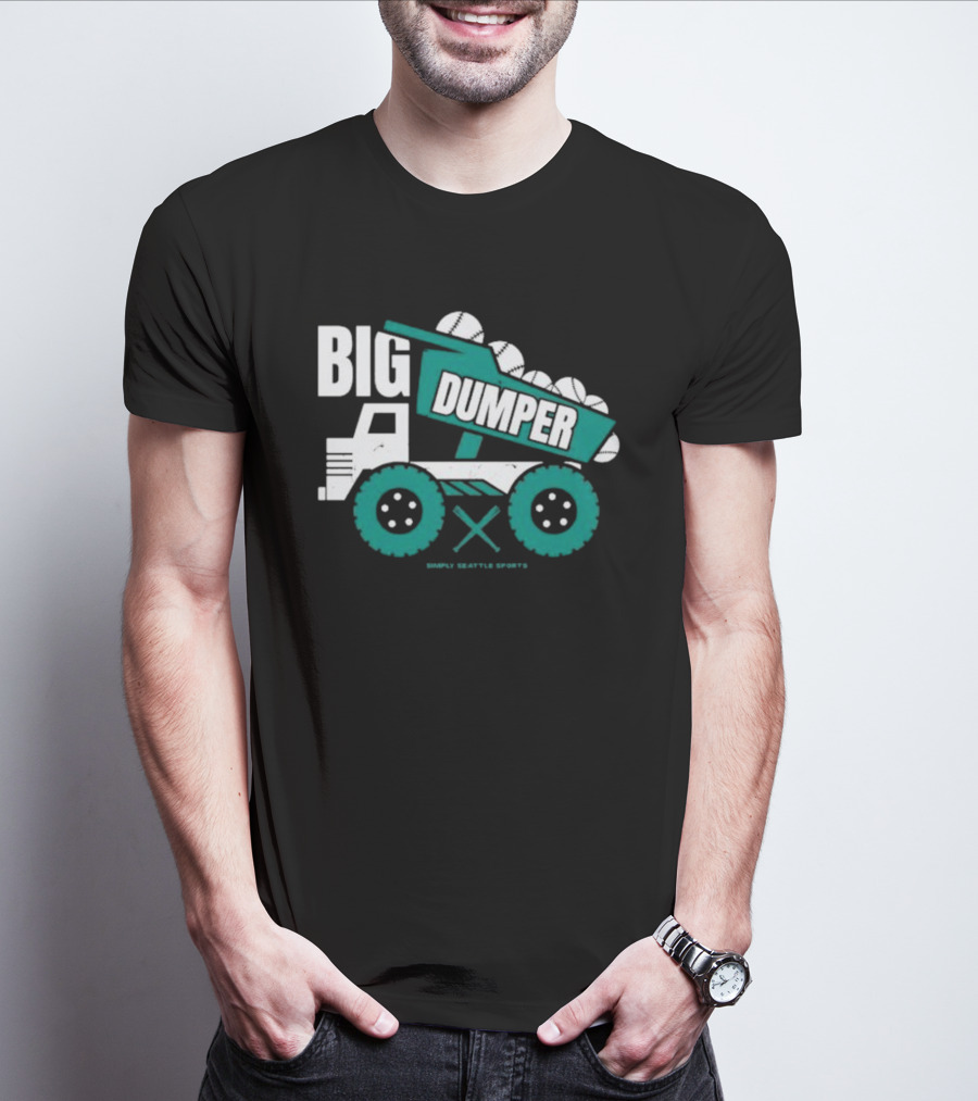 Big Dumper Simply Seattle Sports Truck Baseball T-Shirt
