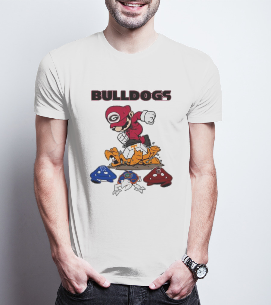Bulldogs Super Mario Inspired Design With Iconic Gaming Motifs T-Shirt
