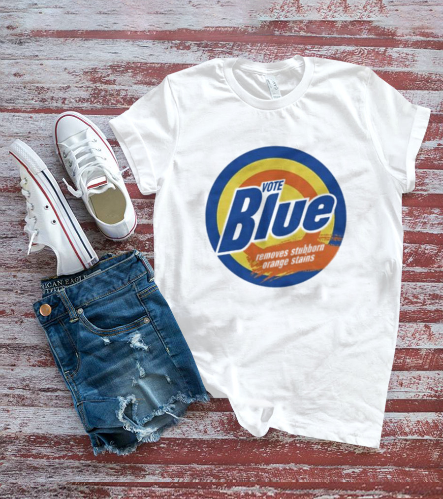 Vote Blue Removes Stubborn Orange Stains Retro T-Shirt