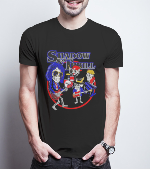 Shadow And Thrill Skeleton Band Rock Performance T-Shirt