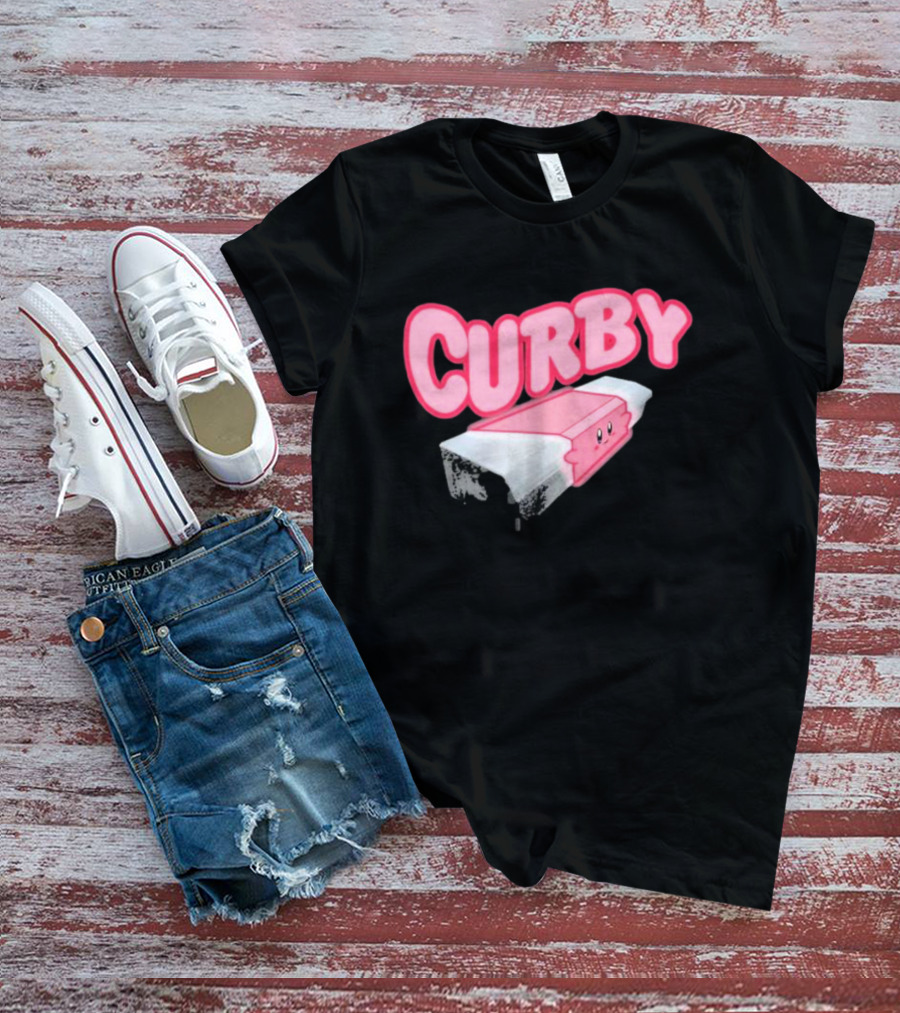 CURBY Pink Brick Character T-Shirt