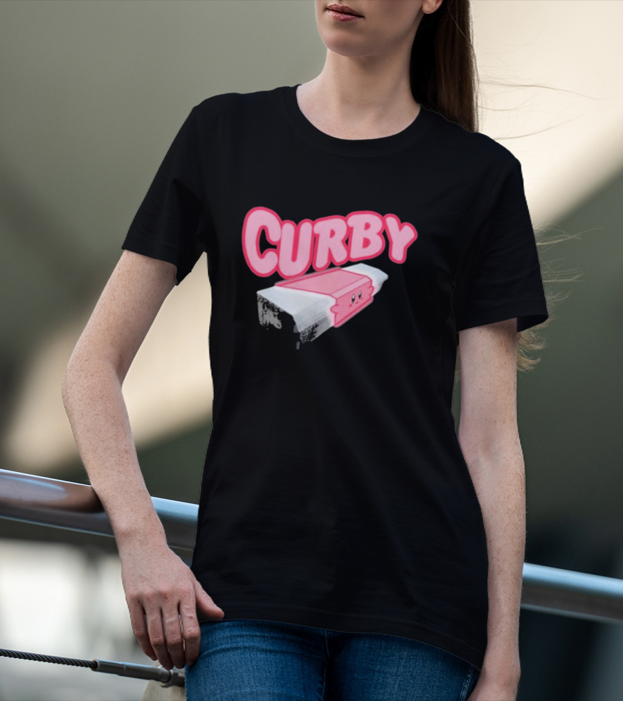 CURBY Pink Brick Character T-Shirt