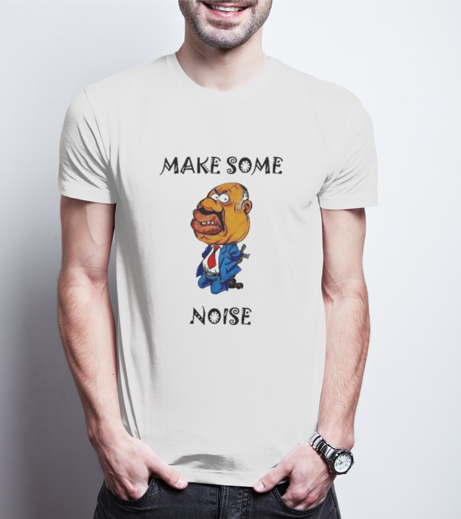 Gabriel Oguda Make Some Noise Bold Caricature In Blue Suit And Red Tie T-Shirt