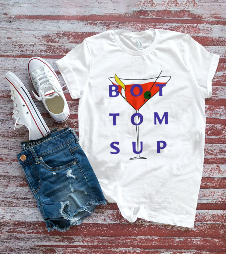 Tyca1 Bottoms Up Cocktail Martini Glass Fun T-Shirt