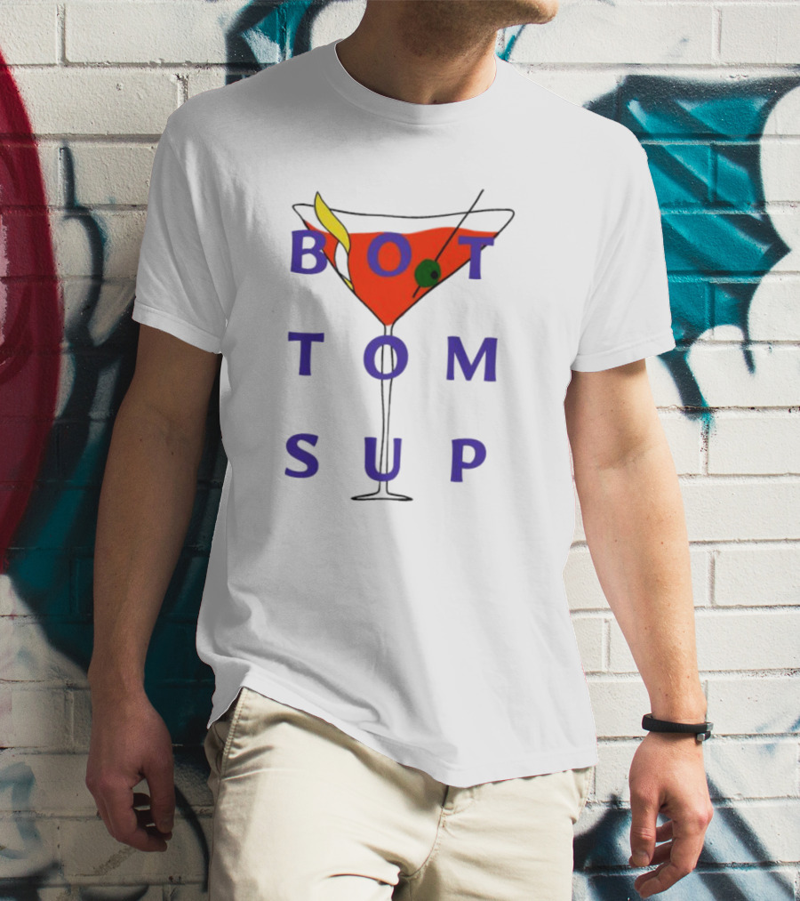 Tyca1 Bottoms Up Cocktail Martini Glass Fun T-Shirt