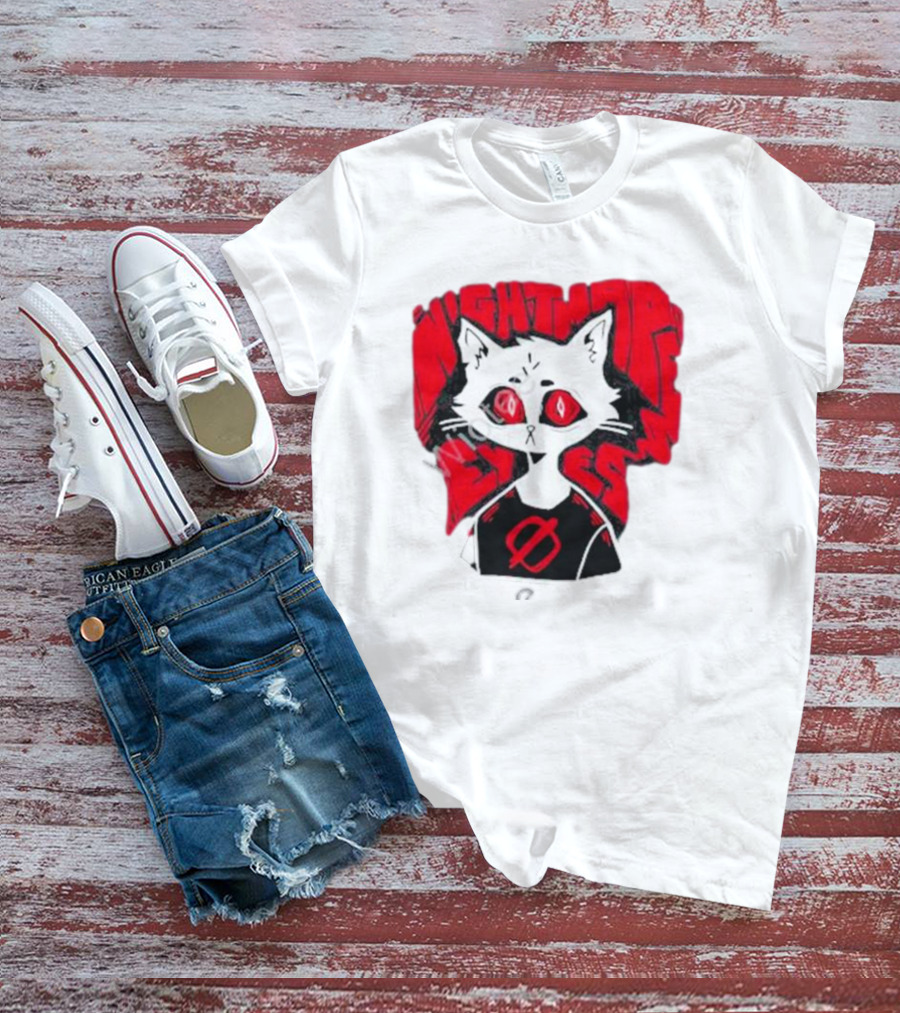 Nightmare Eyes Cat With Red Eyes And Zero T-Shirt