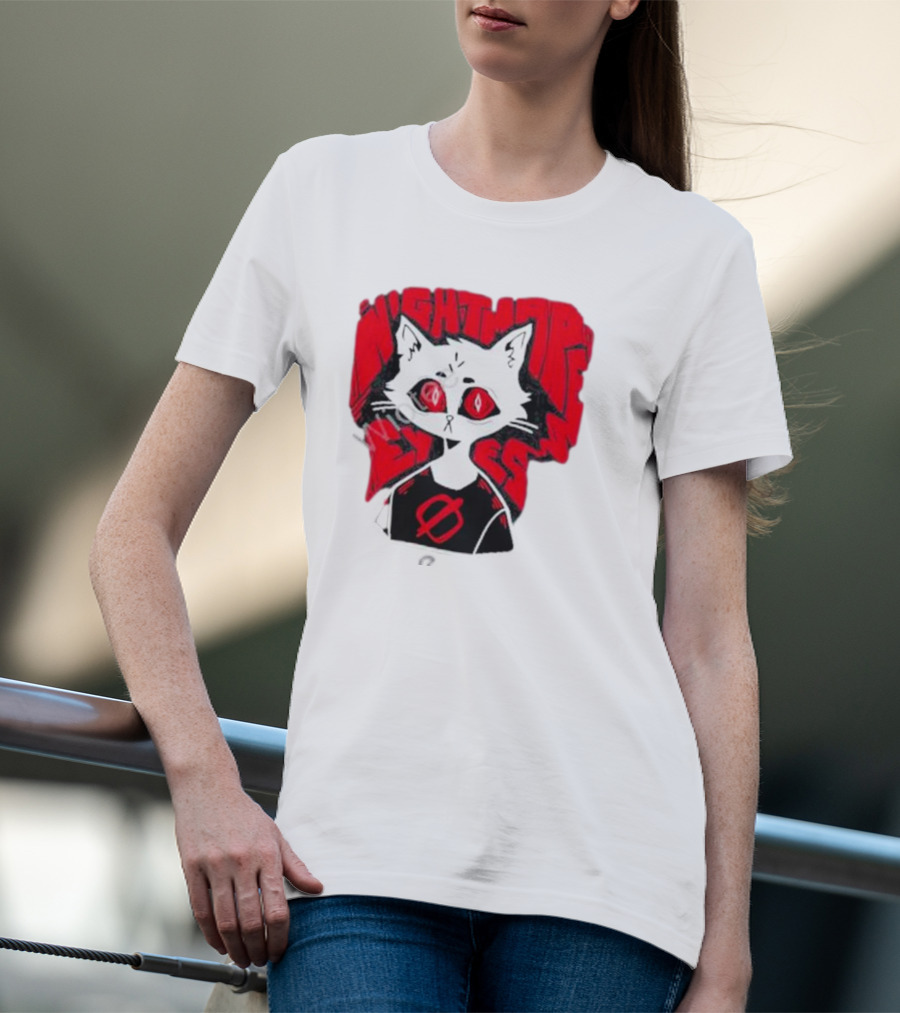 Nightmare Eyes Cat With Red Eyes And Zero T-Shirt