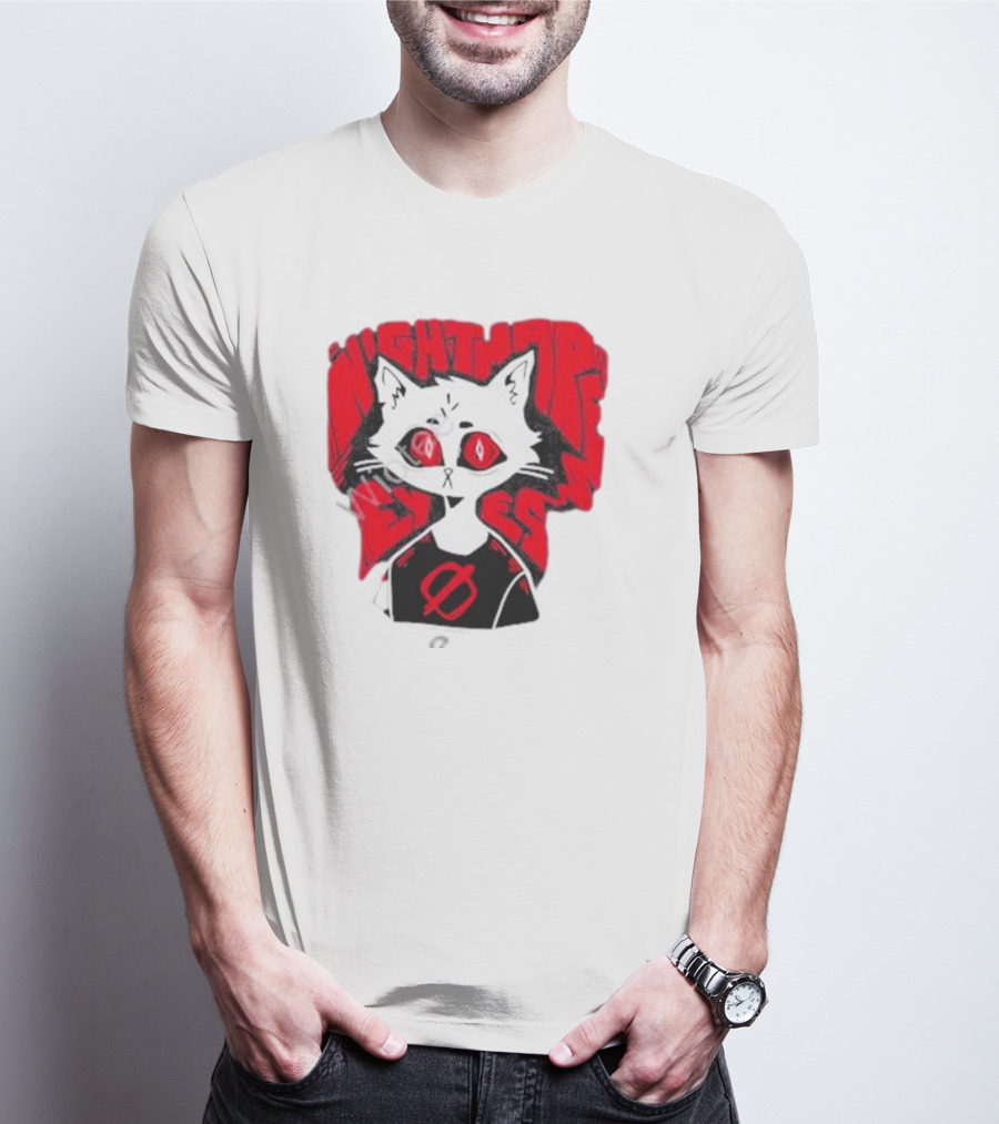 Nightmare Eyes Cat With Red Eyes And Zero T-Shirt