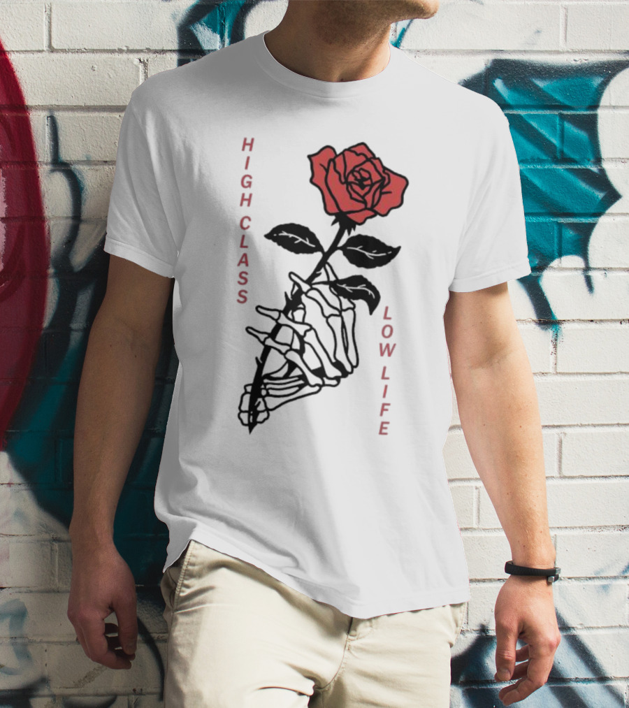 HIGH CLASS LOW LIFE Rose Skeleton T-Shirt