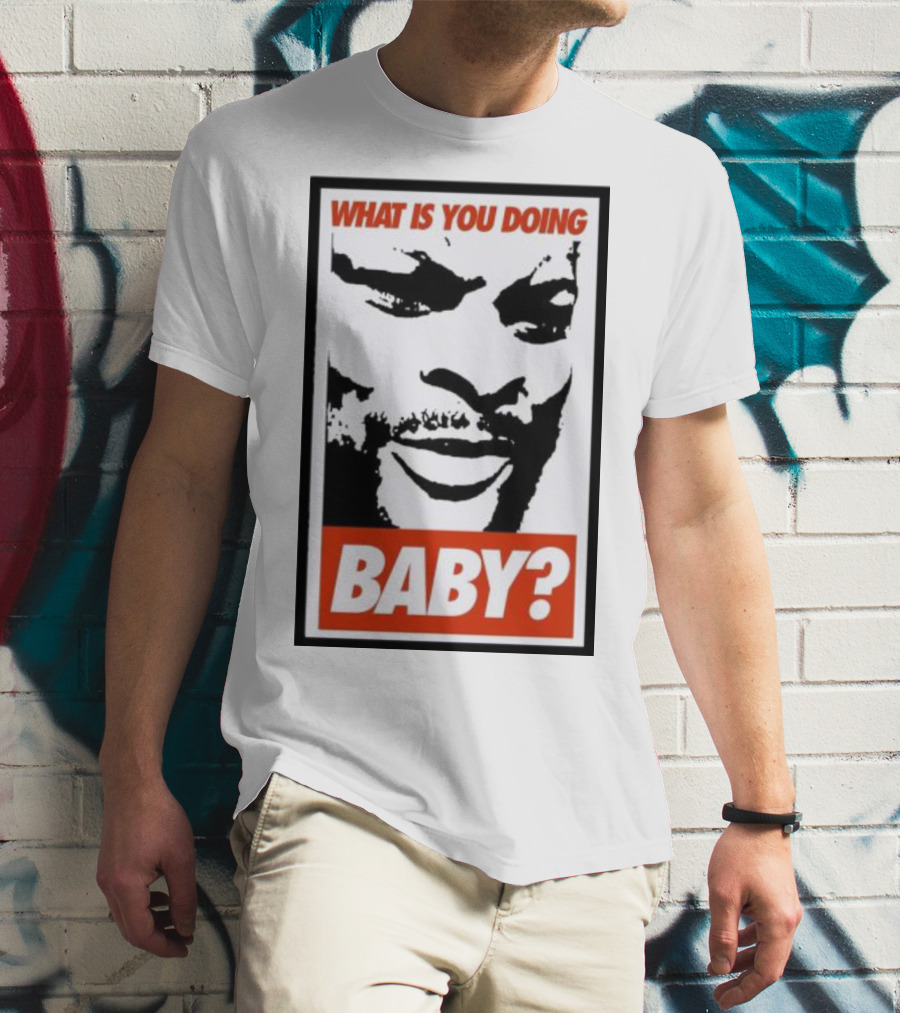 What Is You Doing Baby? Bold Black And White Face T-Shirt