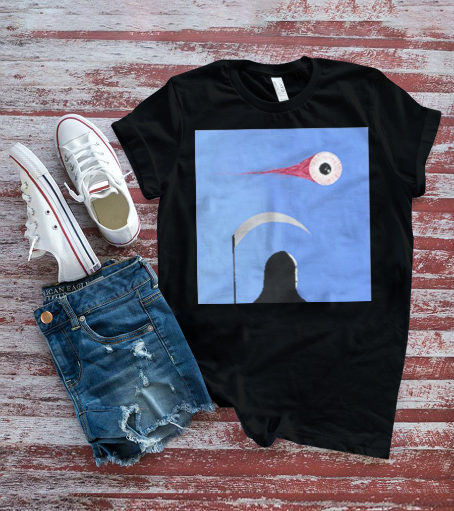 Grim Reaper With Scythe And Eyeball In Blue Sky Doja Cat Merch T-Shirt