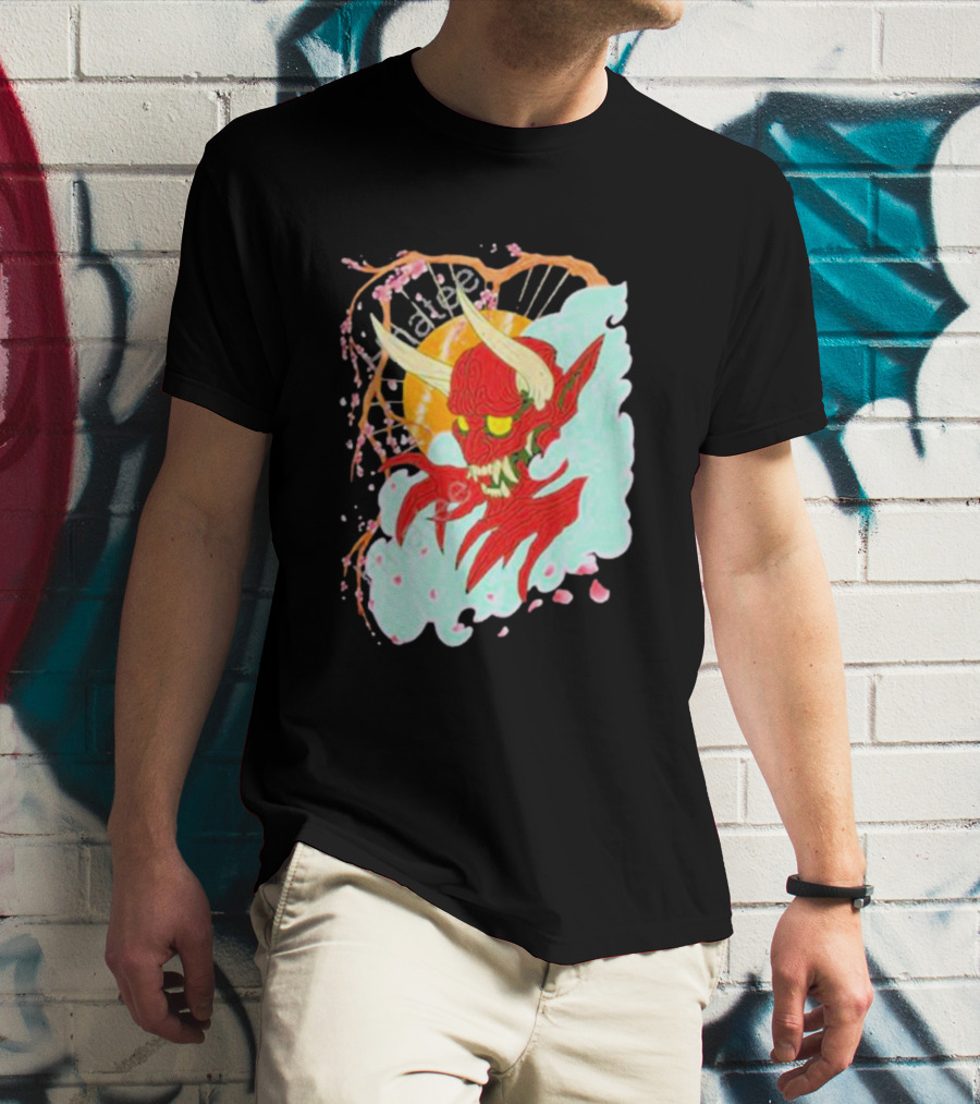 Elvis The Alien Oni Ayylien Clothing Red Demon Mask T-Shirt