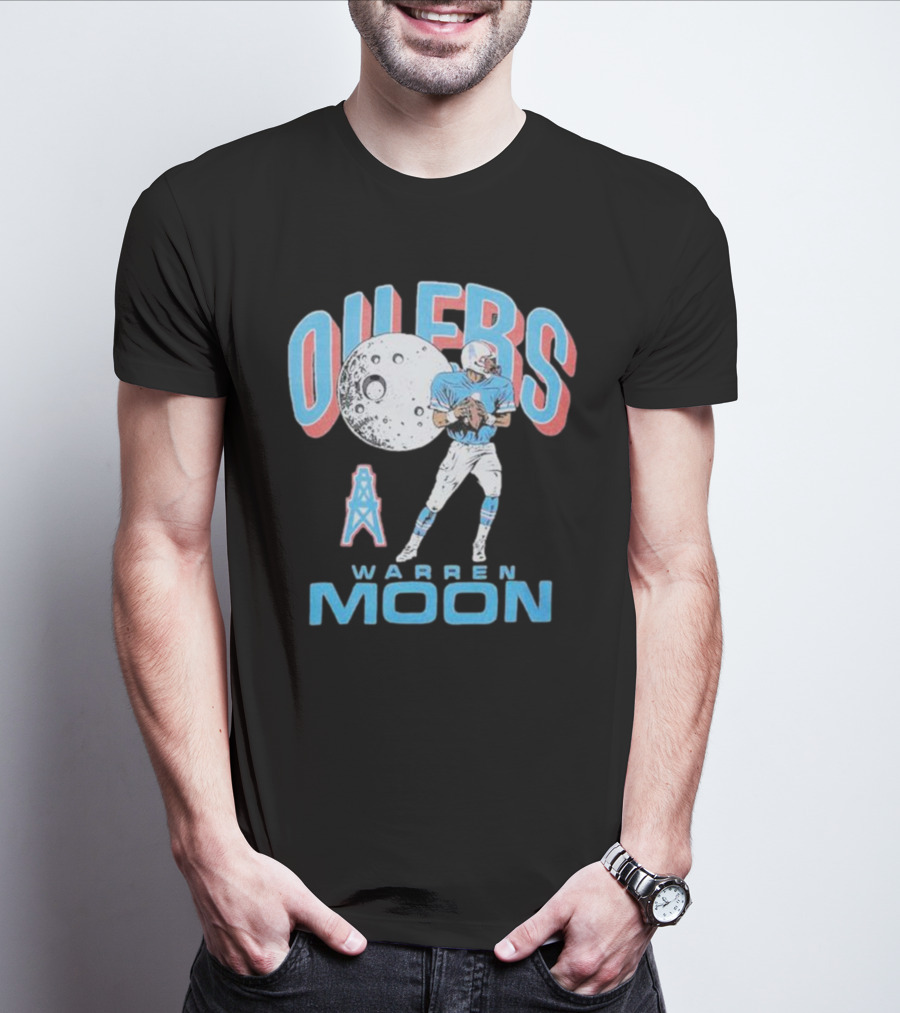 Oilers Football Warren Moon Quarterback T-Shirt