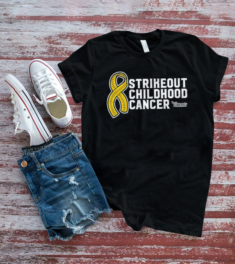 Strikeout Childhood Cancer The Prinkindle Foundation Yellow T-Shirt