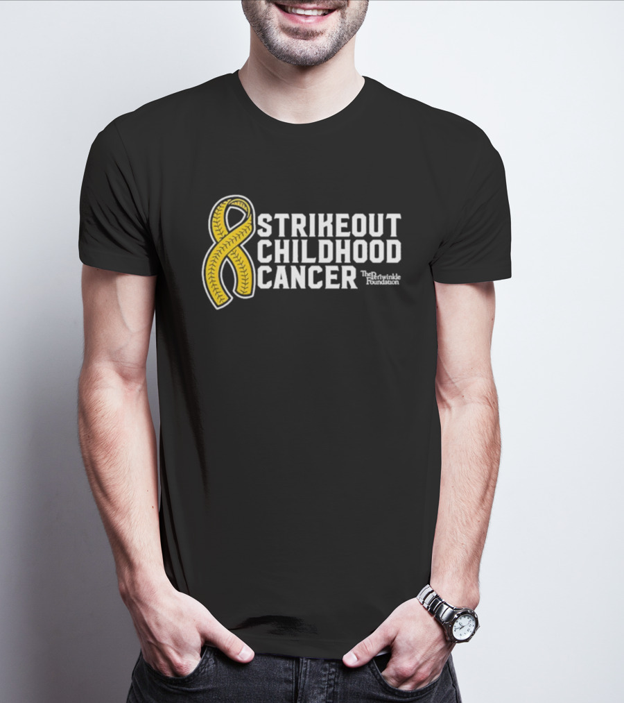 Strikeout Childhood Cancer The Prinkindle Foundation Yellow T-Shirt