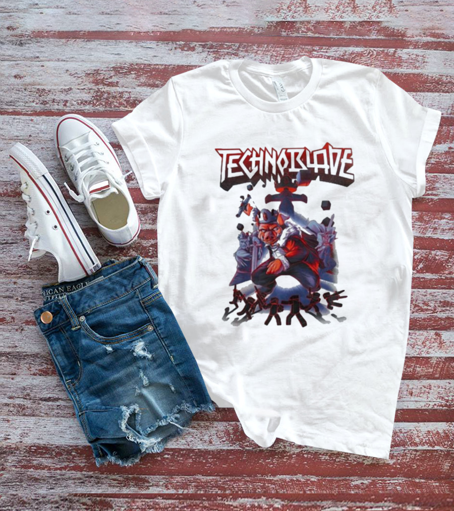 Technoblade Warrior Pig With Sword And Crown T-Shirt