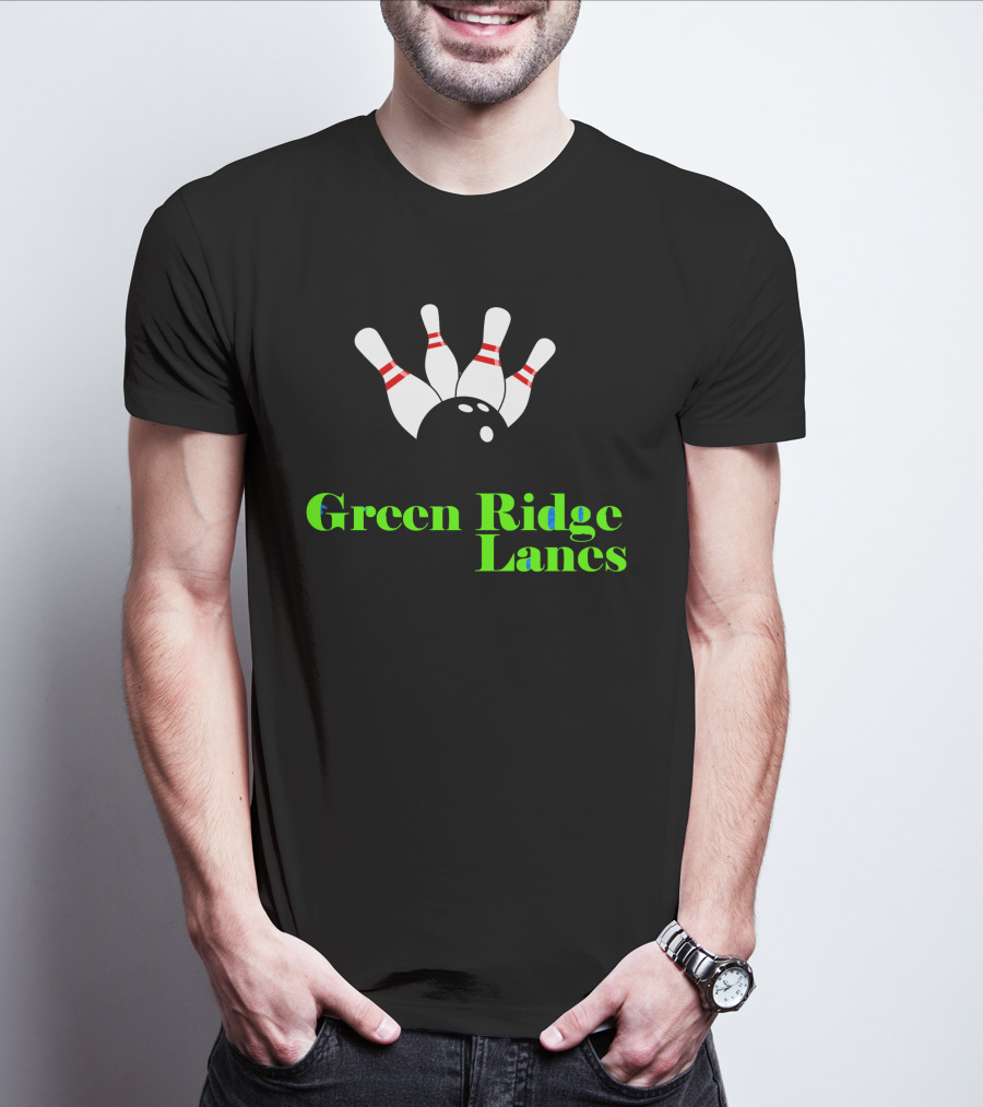 Green Ridge Lanes Bowling Alley Strikes And Pins T-Shirt