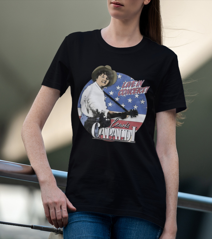 Lewis Capaldi Live In Concert America's Sweetheart Returns White Tour T-Shirt