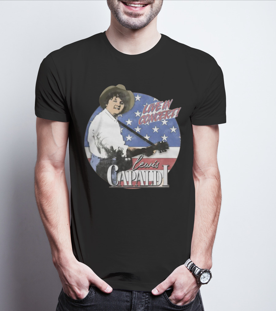 Lewis Capaldi Live In Concert America's Sweetheart Returns White Tour T-Shirt