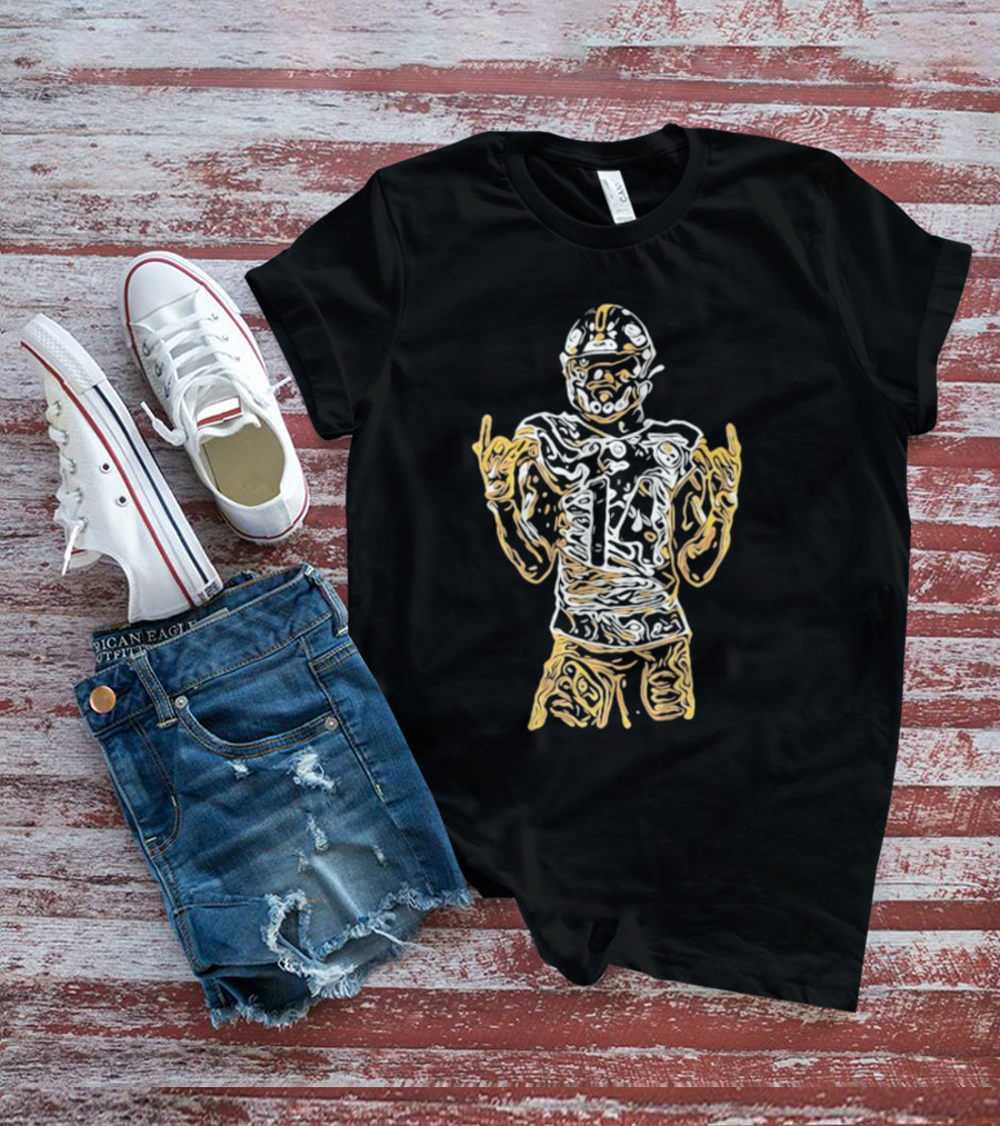 Black And Gold George Football Number 14 Iconic Sports T-Shirt