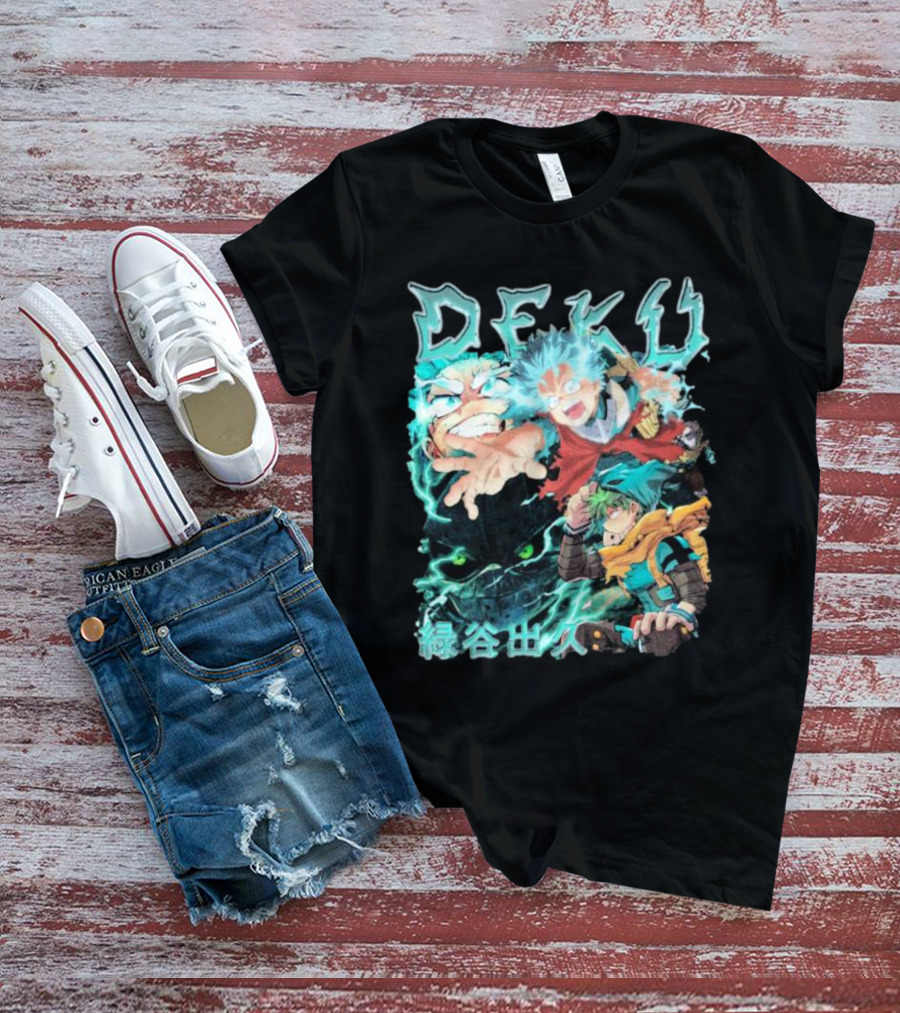 DEKU Midoriya Izuku My Hero Academia Anime Characters Electric Aura Battle Scene T-Shirt