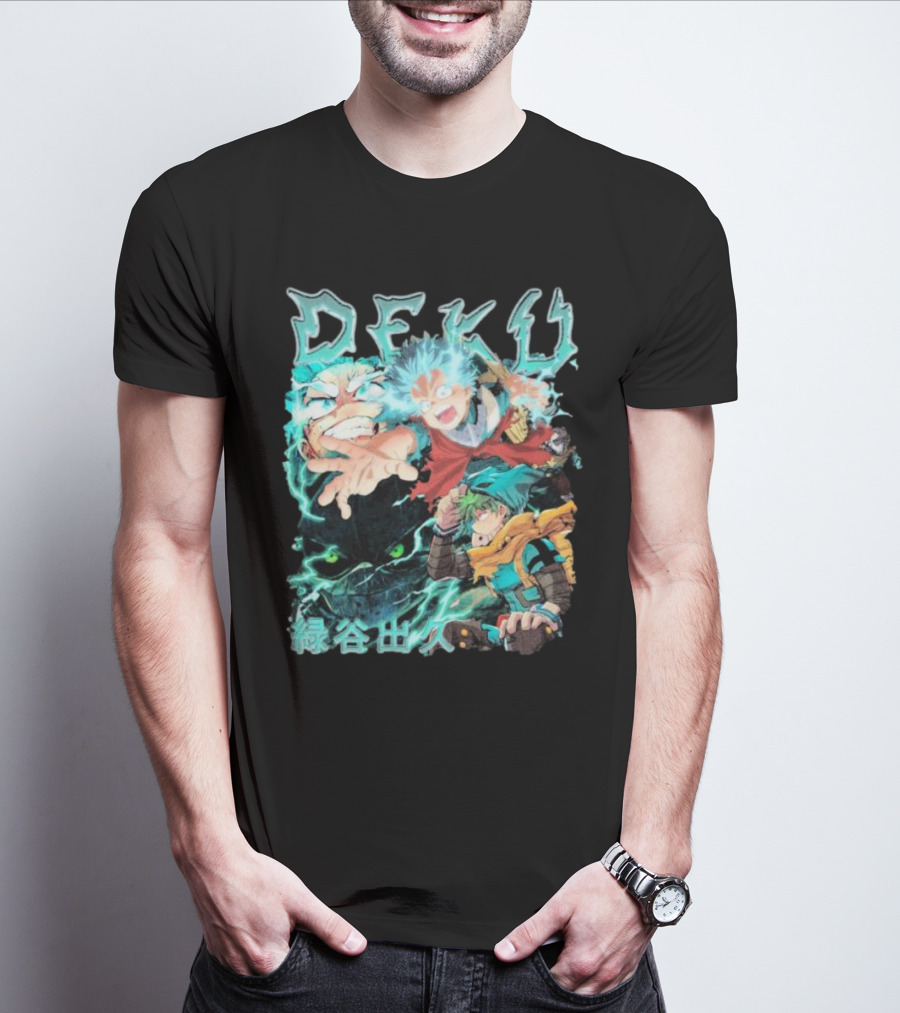 DEKU Midoriya Izuku My Hero Academia Anime Characters Electric Aura Battle Scene T-Shirt
