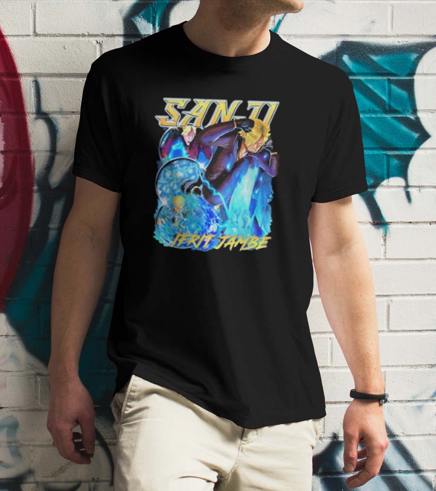 Sanji Ifrit Jambe Fiery Battle Stance Anime T-Shirt