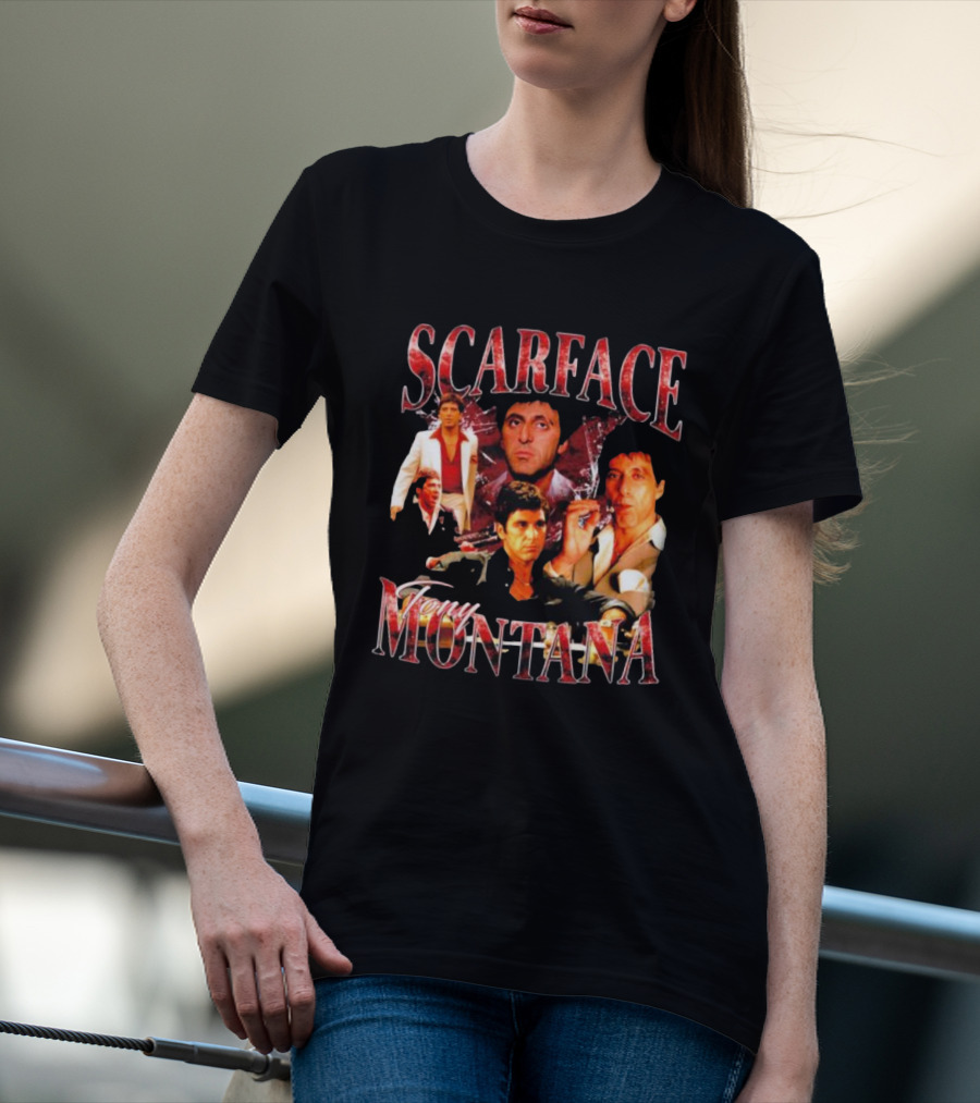Scarface Tony Montana Film Collage Iconic Scenes T-Shirt