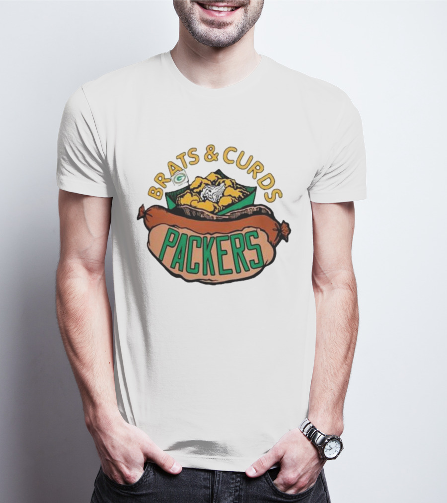 Brats And Curds Packers Sausage And Cheese T-Shirt
