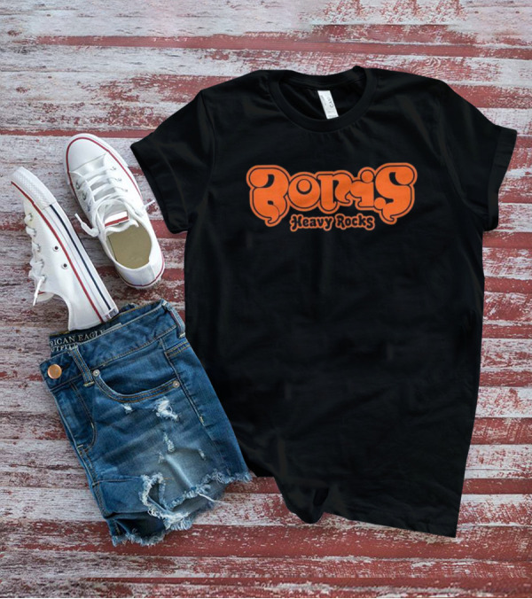 Boris Heavy Rocks Orange Text T-Shirt