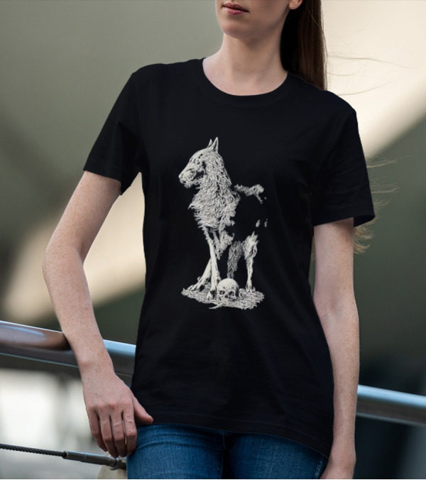 Fajar Allanda Lone Wolf With Skull T-Shirt