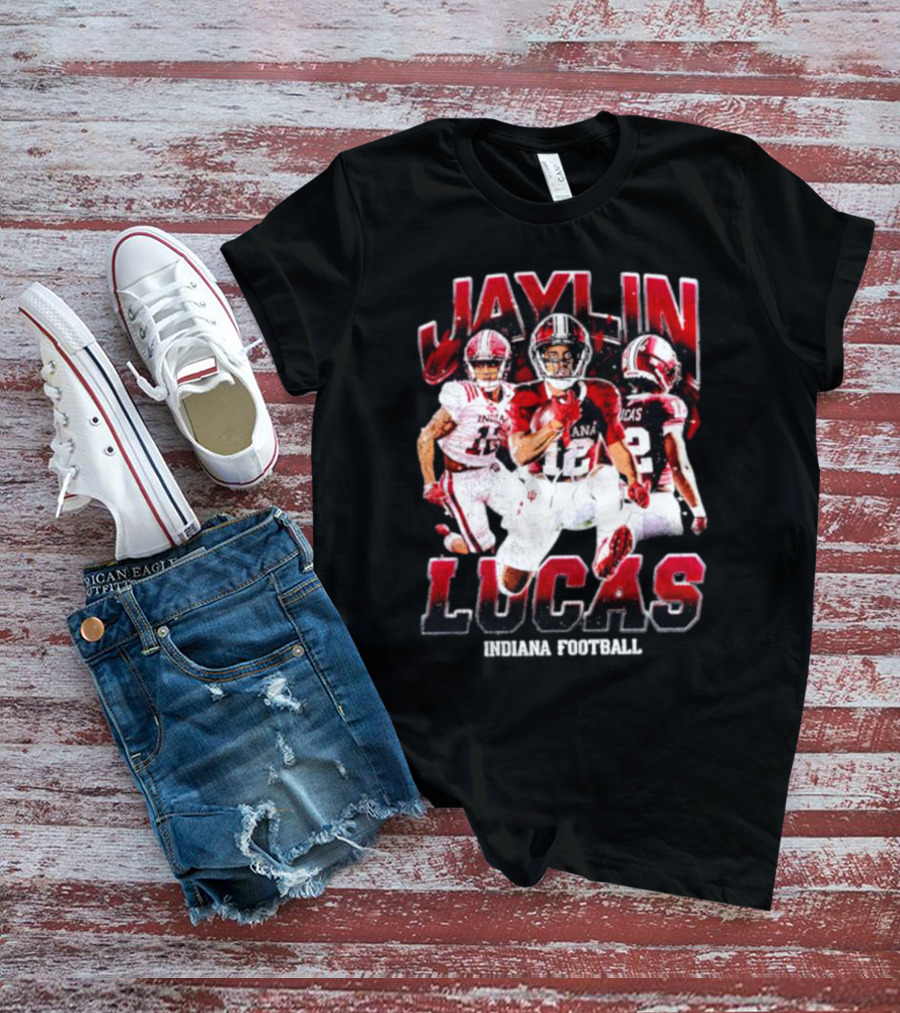 Jaylin Lucas Indiana Football Athlete Action Collage T-Shirt